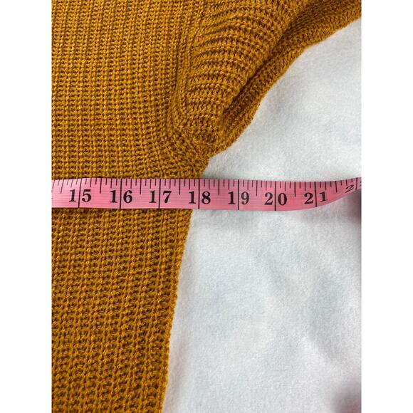 No Comment NYU Womens L Mustard Raw Edge Turtleneck Sweater Dress NWT Western - Picture 8 of 9